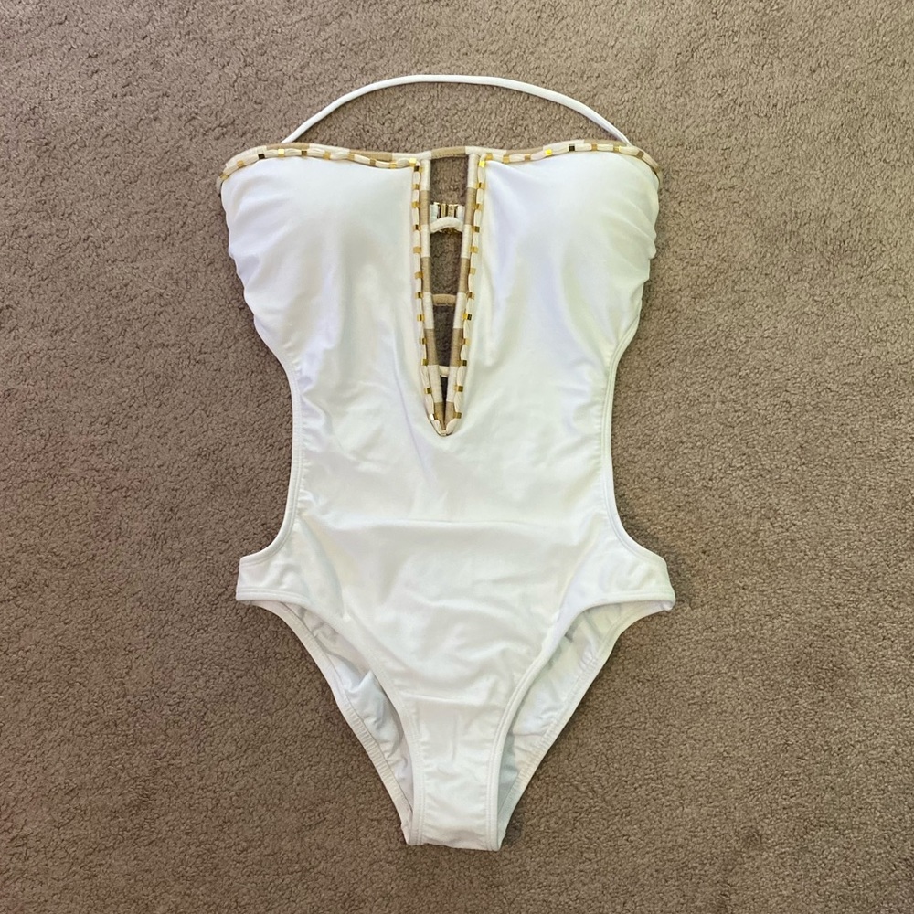 Elegant White One-Piece Swimsuit